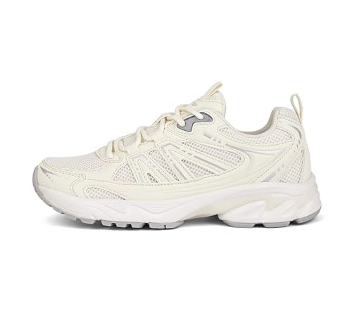 LUCKY STEP Women's Chunky Fashion Sneakers Casual Running Shoes Tennis Workout Sport Work Trendy Athletic Gym Mesh Walking Tennis Shoes(Beige,10.5) | Amazon (US)
