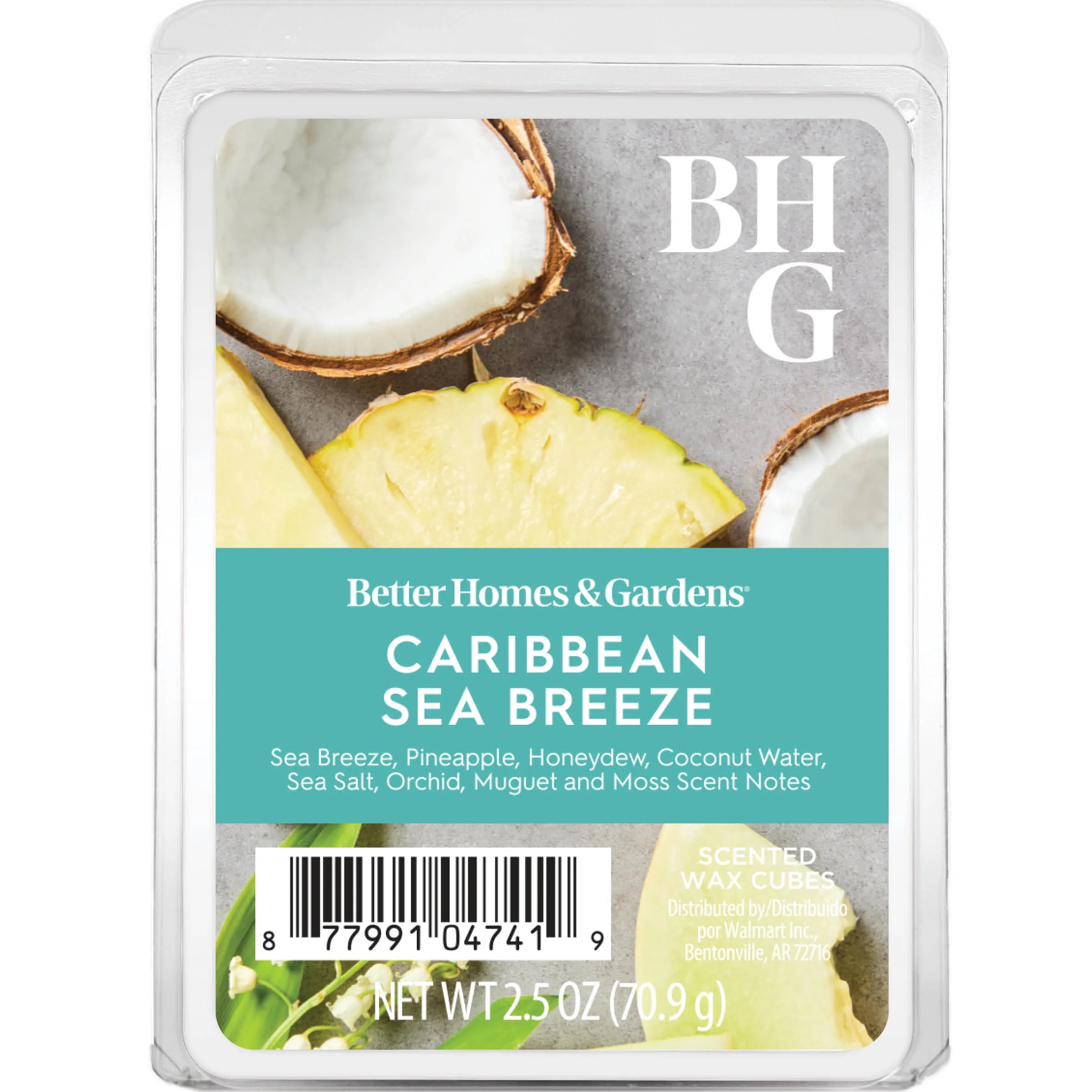 Caribbean Sea Breeze Scented Wax Melts, Better Homes & Gardens, 2.5 oz (1-Pack) | Walmart (US)