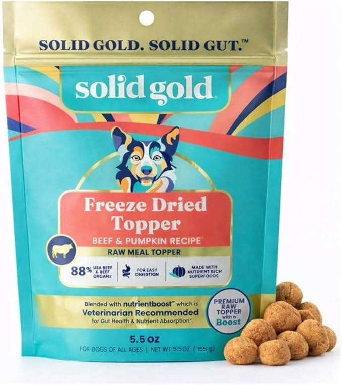 Solid Gold Freeze Dried Dog Food - W/Real Beef, Pumpkin & Superfoods - Freeze Dried Raw Dog Food ... | Amazon (US)