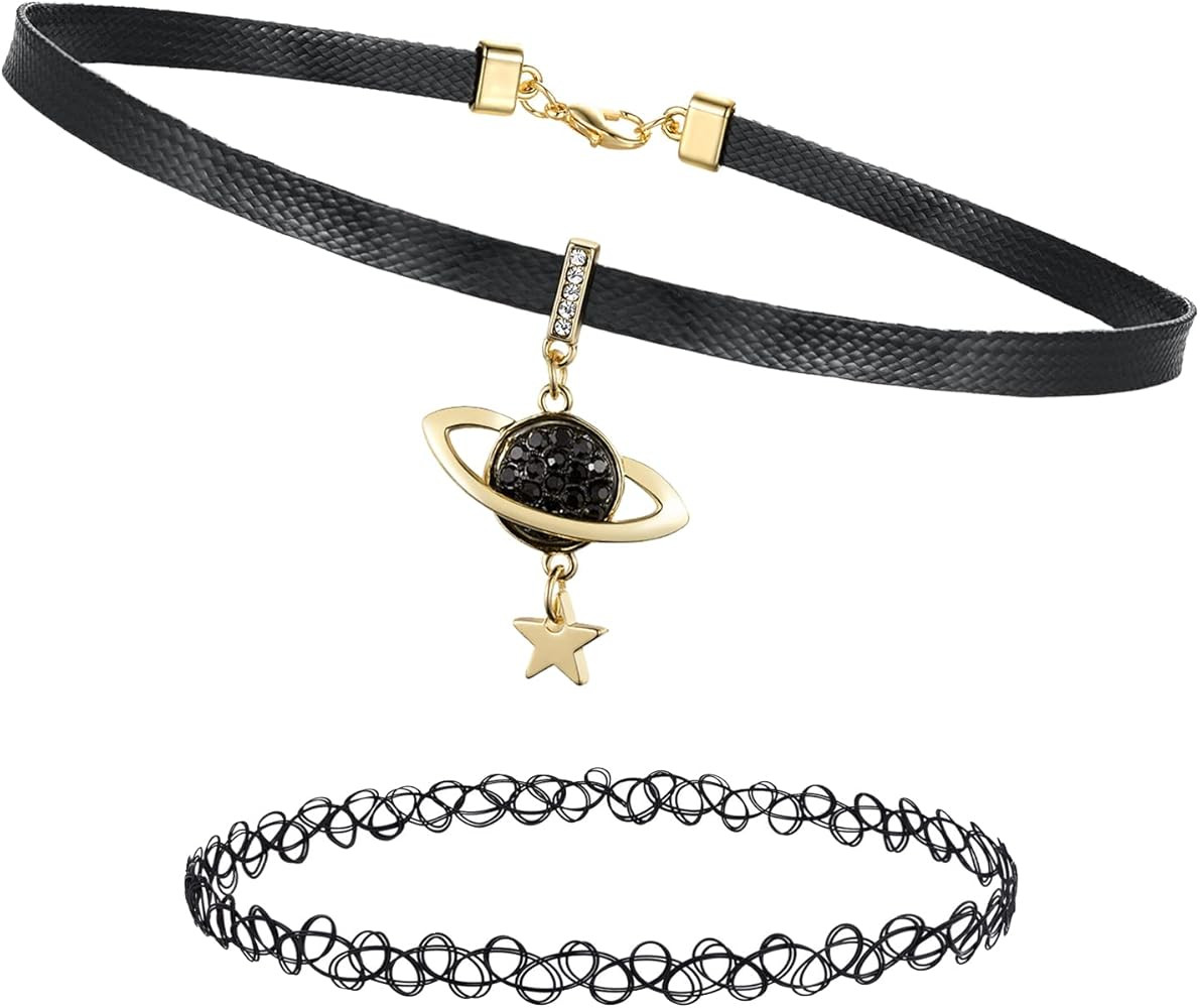 BodyJ4You 2PC Choker Necklace Set Pendant Charm Unicorn Rainbow Pride Heart Sun Butterfly 90s Jew... | Amazon (US)