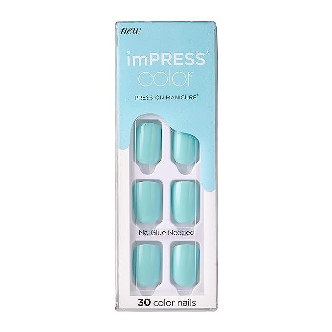 KISS imPRESS Color Press-On Manicure, Gel Nail Kit, PureFit Technology, Short Length, “Frosting... | Amazon (US)