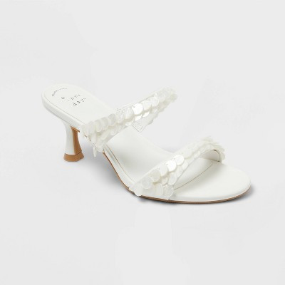 Women’s Paige Heels with Memory Foam Insole - A New Day™ White 9.5 | Target