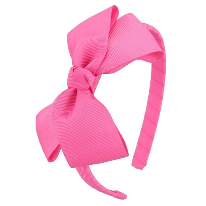 7Rainbows Cute Hot Pink Bow Headband for Girls Toddlers. | Amazon (US)