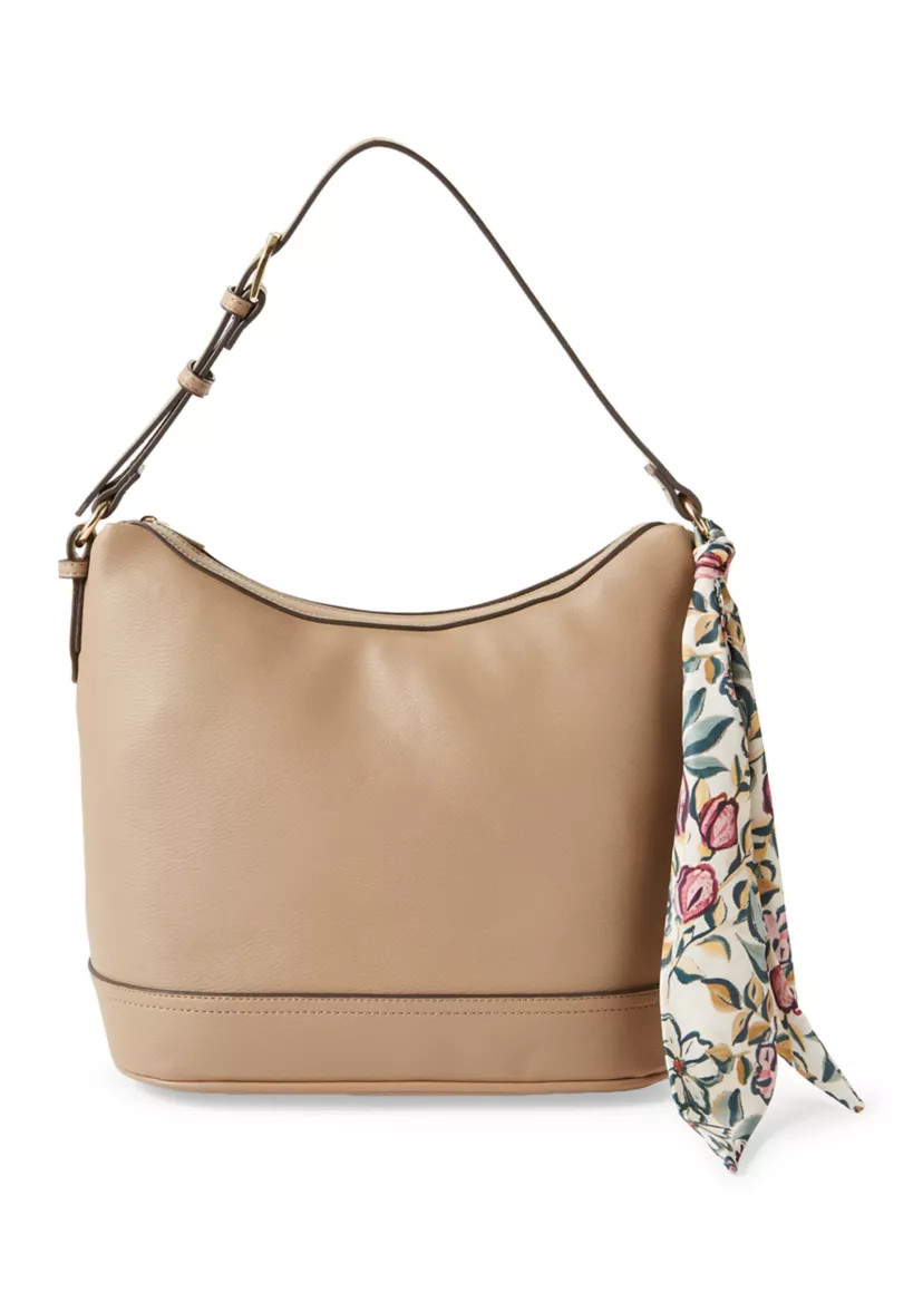 Pebble Hobo Bag with Scarf | Belk
