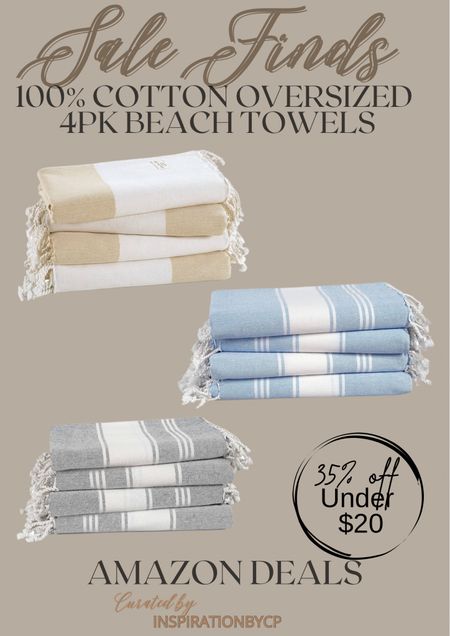 4pk 100% cotton beach towels
Beach towels, vacation towels, spring break, Amazon home, travel must haves

#LTKswim #LTKsalealert #LTKfindsunder50