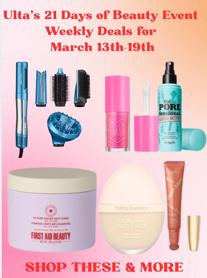 Second week of steals at Ulta. These items are on sale from March 13th-19th.  

 #LTKOver40 #LTKSaleAlert #LTKBeauty