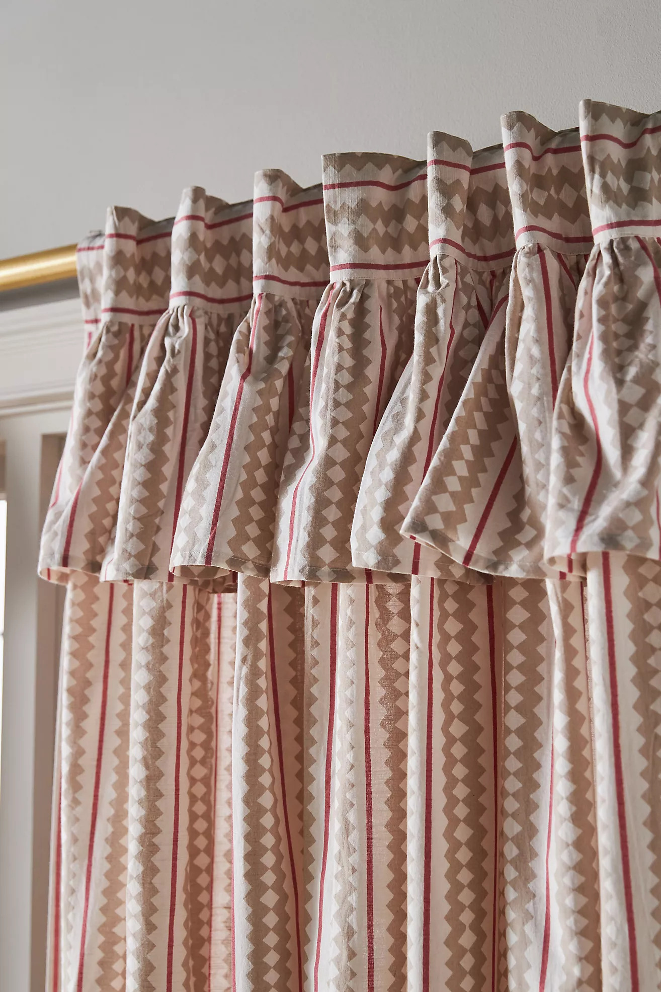 Cotton Printed Stripe Valence Curtain | Anthropologie (US)