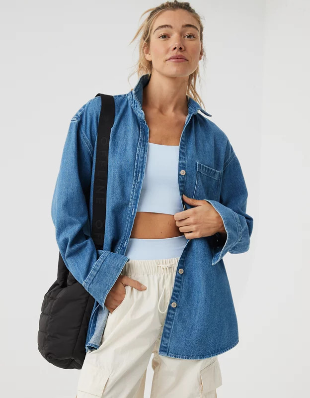 OFFLINE By Aerie Denim Button Up | Aerie