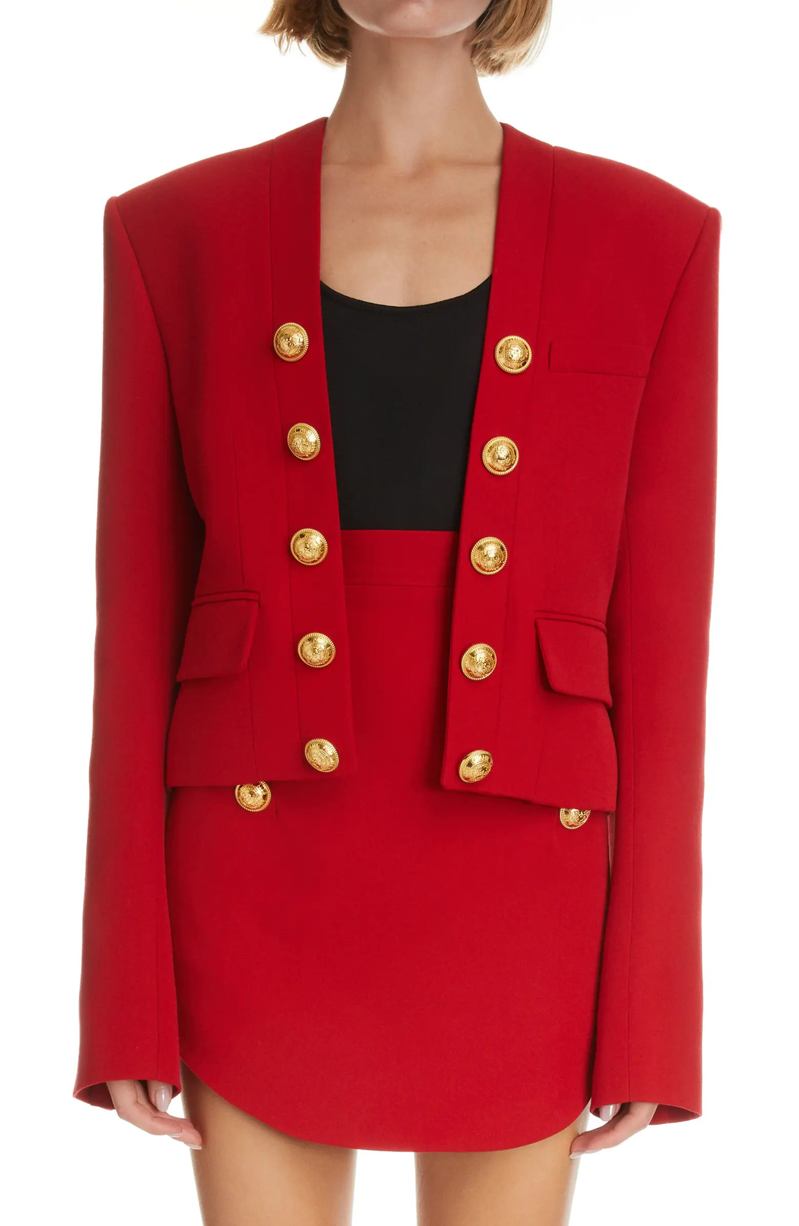 Balmain Open Front Wool Spencer Jacket | Nordstrom | Nordstrom