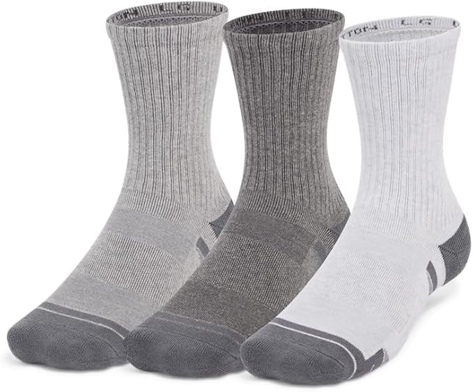 Under Armour Men's Performance Cotton Mid Socks (3 Pairs) | Amazon (US)
