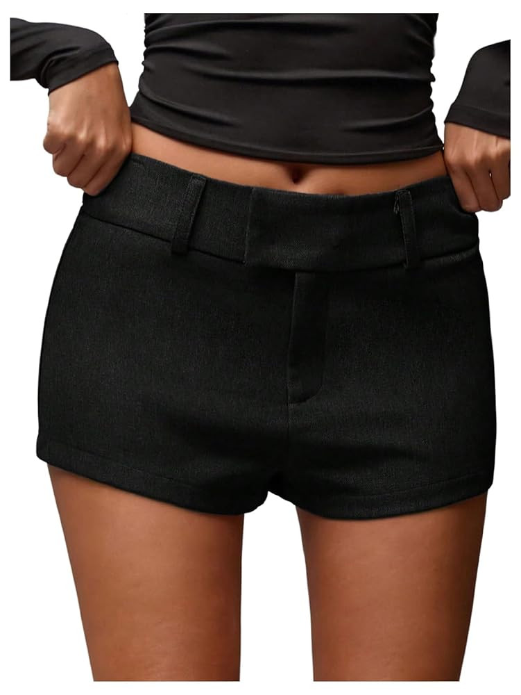 Women's Elegant Mini Shorts Dressy Casual Office Work Summer Shorts with Pockets | Amazon (US)