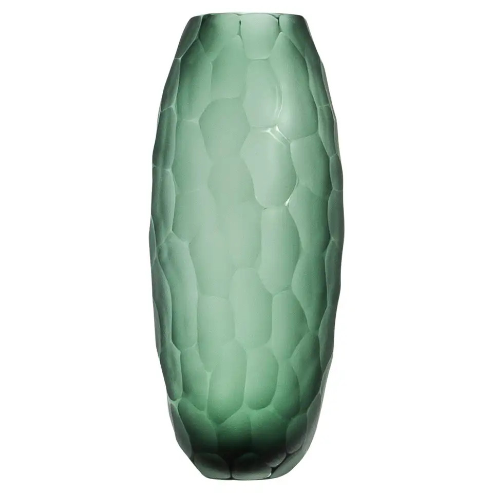 Hand-Blown Murano Battuto Vase in Emerald Green Small | 1stDibs