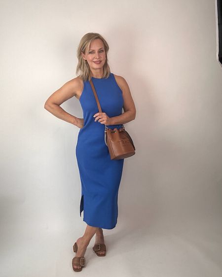 An easy blue tank dress will get you through the summer. Layer it with a button-up or jacket if you want arm coverage. The dress comes in several colors, true to size. 

#LTKstyletip #LTKover40 #LTKVideo