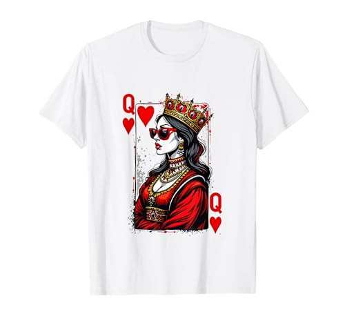Queen of Hearts Card Women Valentines Day T-Shirt | Amazon (US)