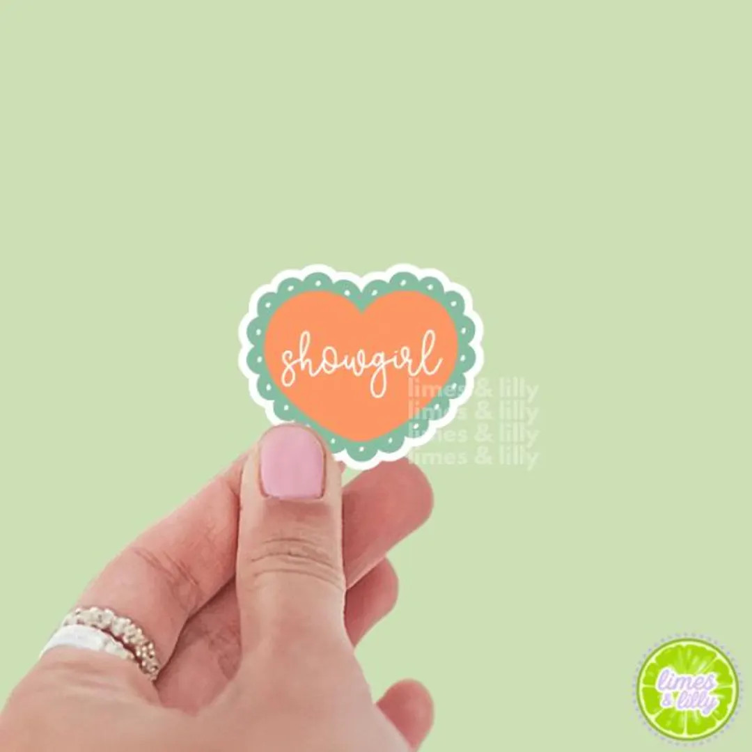 Showgirl Coquette Scallop Heart Vinyl Sticker | Cute Stickers | Kindle Stickers | Girly Stickers ... | Etsy (US)