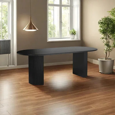 Matte black oval dining table | Wayfair North America
