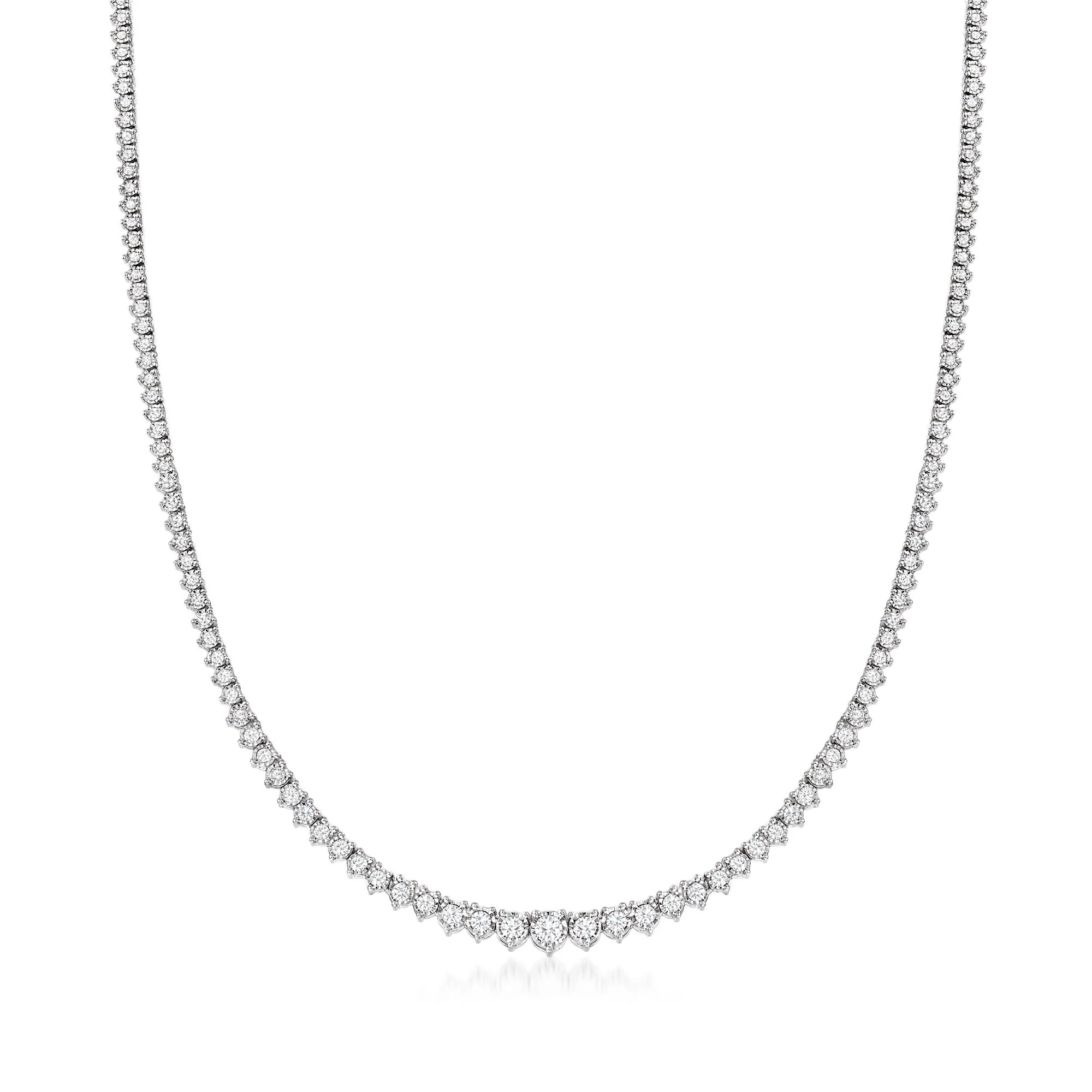 Ross-Simons Diamond Tennis Necklace in Sterling Silver | Shop Simon