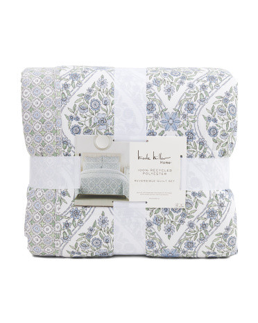 Pema Damask Reversible Quilt Set | TJ Maxx