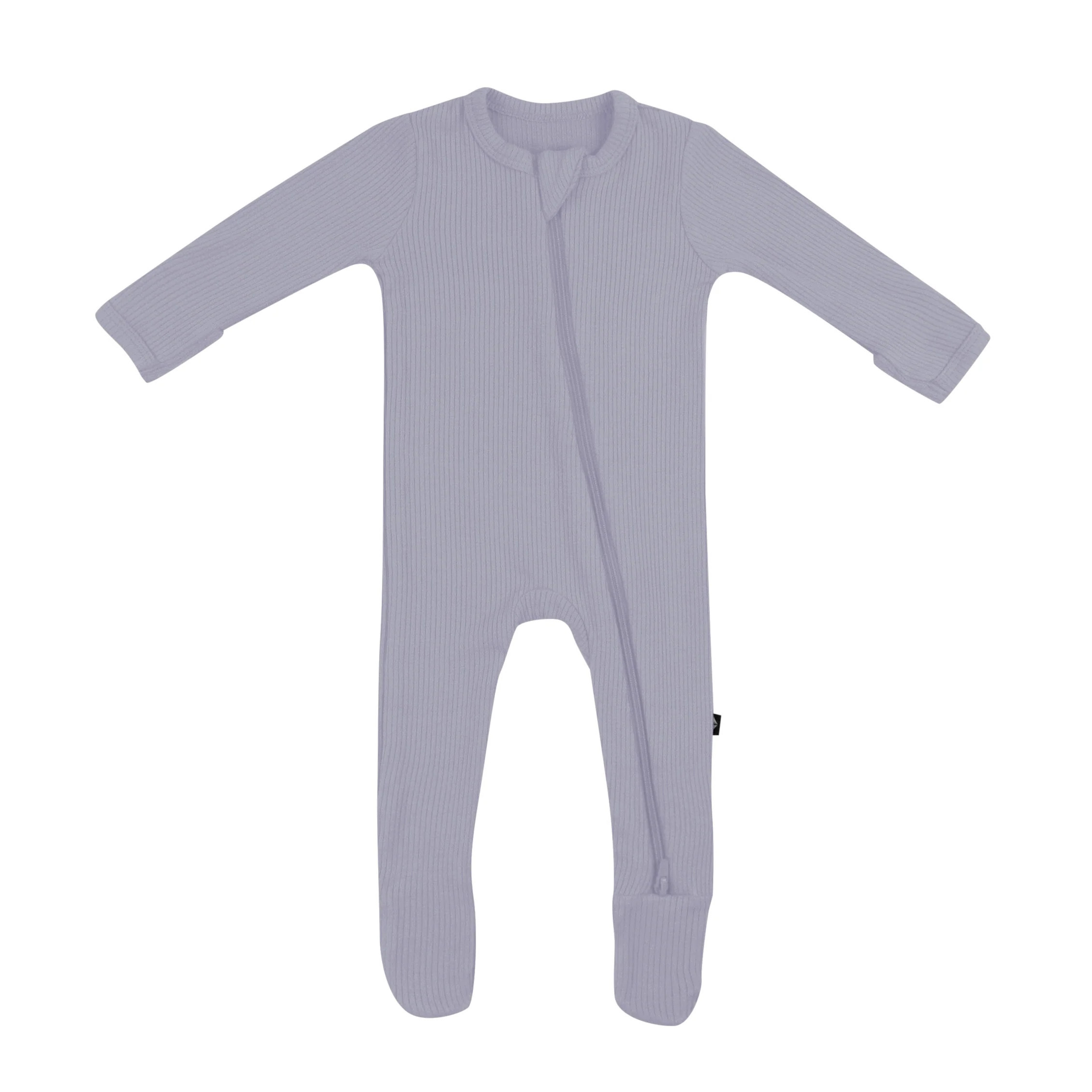 Ribbed Zipper Footie in Haze | Kyte BABY