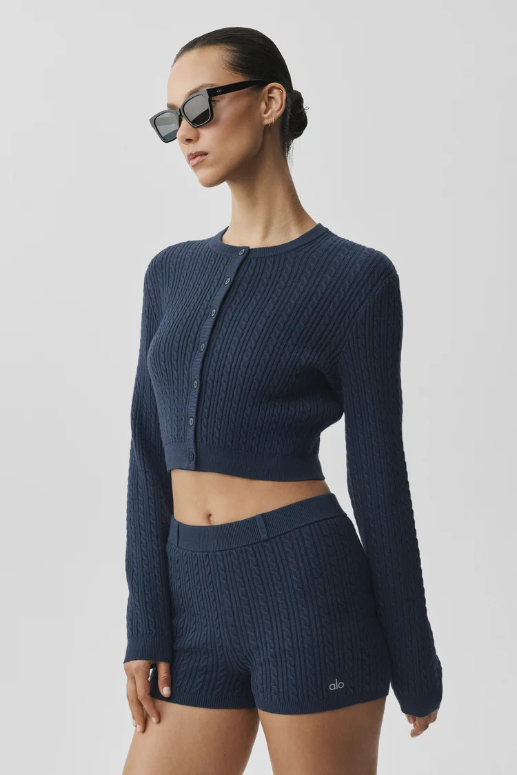 Mini Cable Sweater Cardigan | Alo Yoga