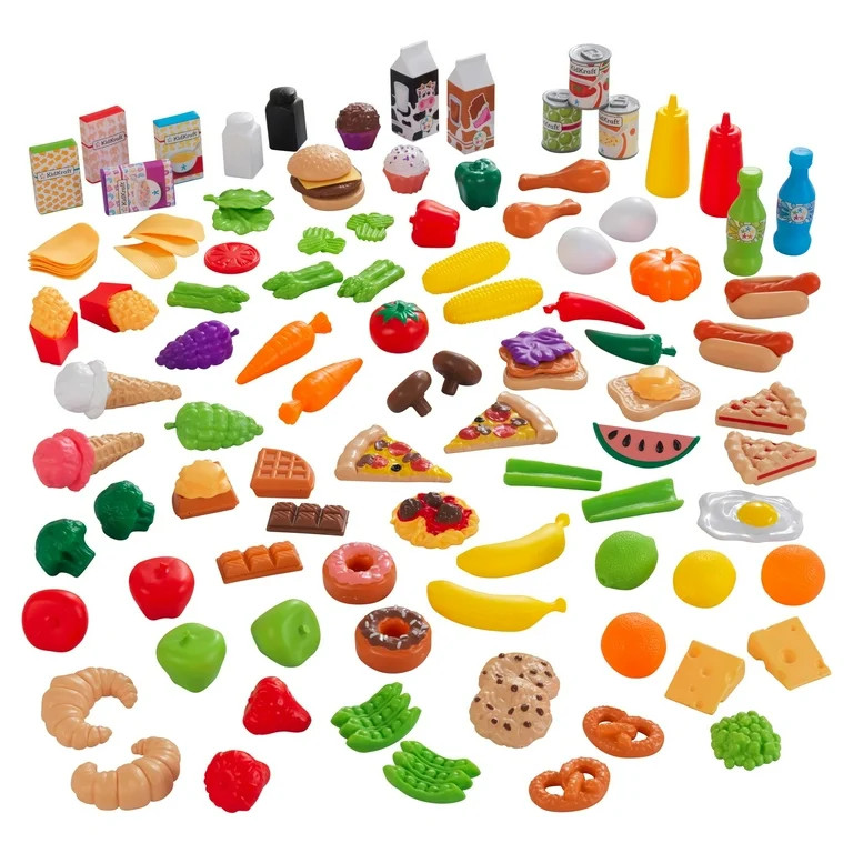 KidKraft 115-Piece Deluxe Tasty Treats Play Food Set, Plastic Grocery and Pantry Items - Walmart.... | Walmart (US)