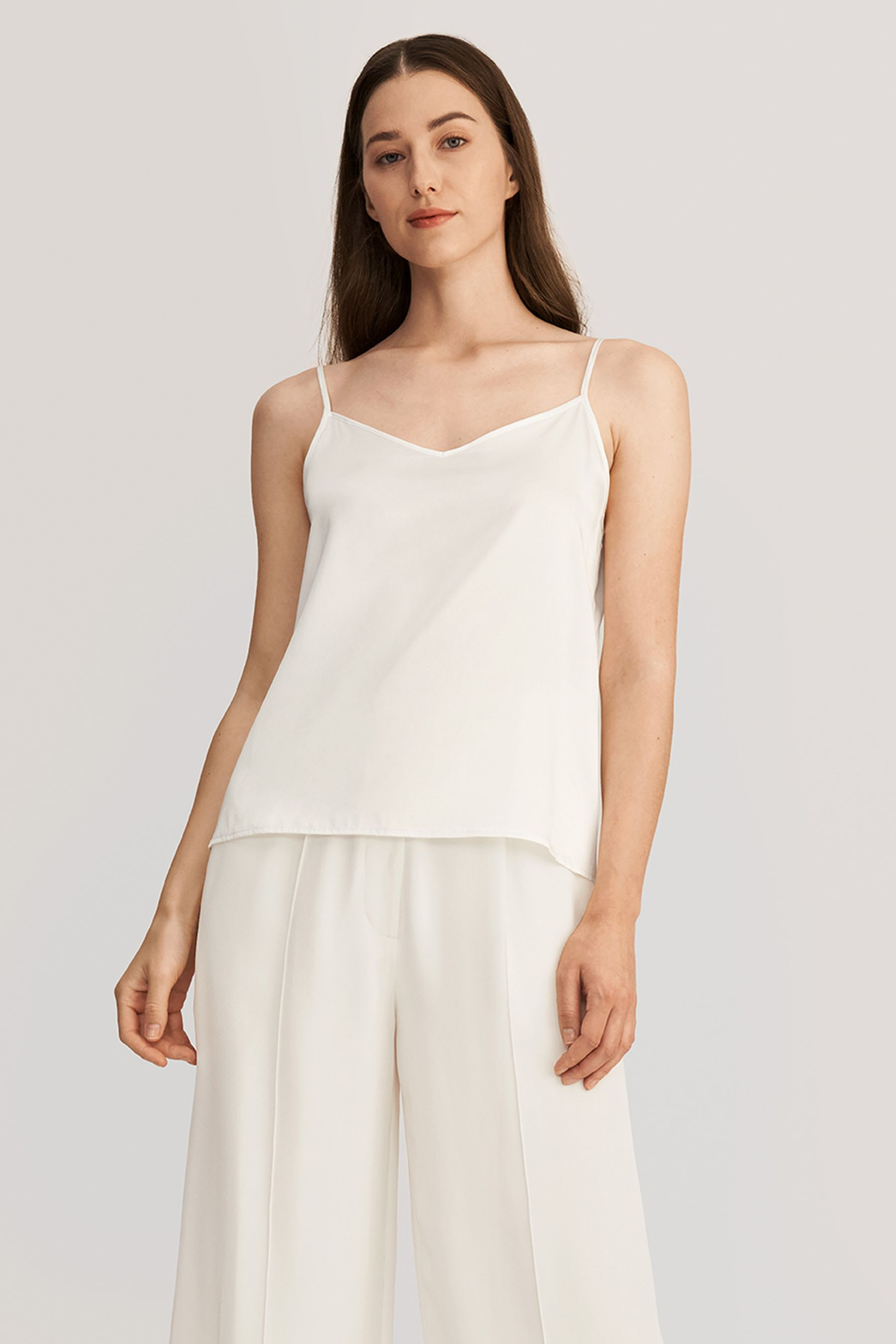 V Neck Front and Back Silk Camisole | LILYSILK