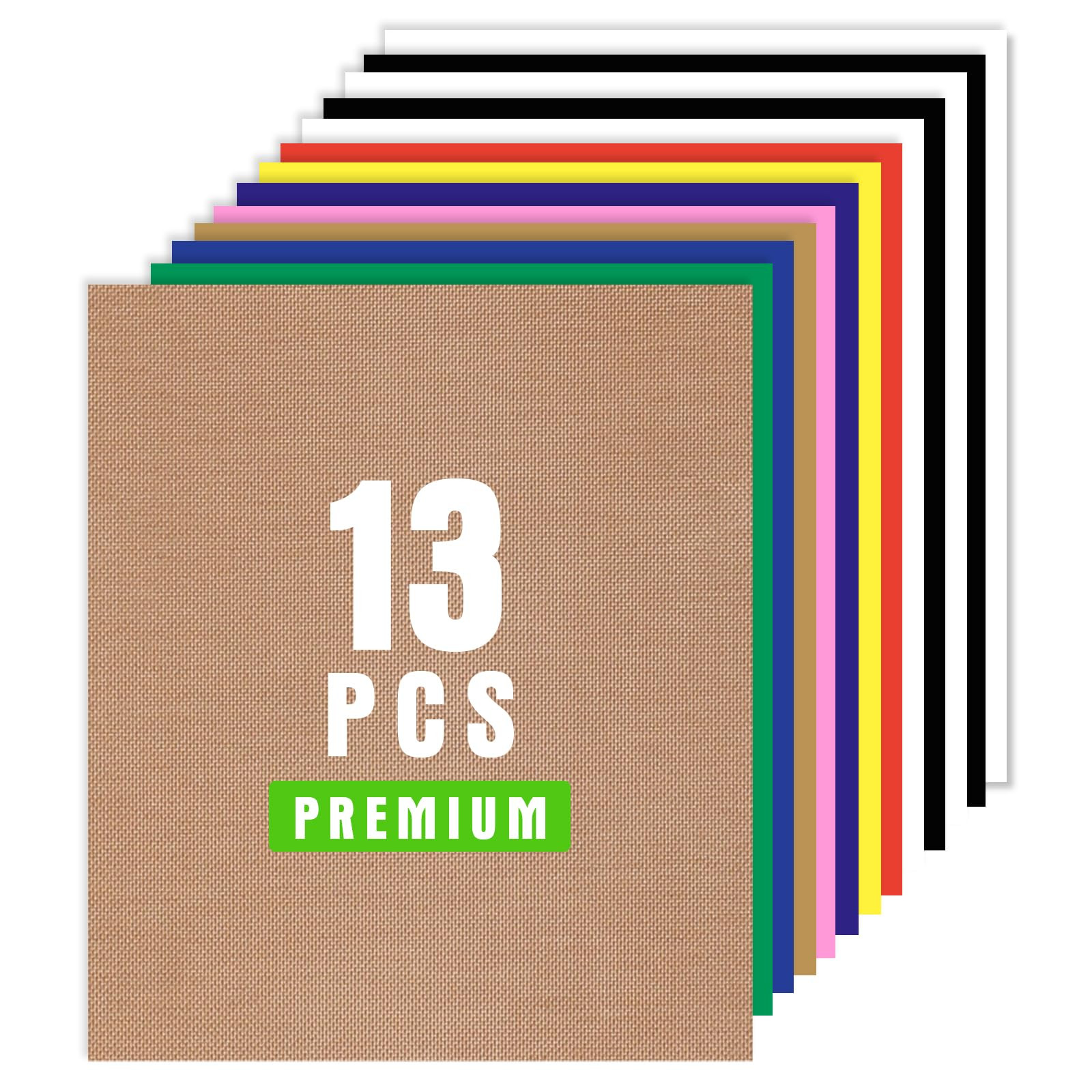 XSEINO HTV Heat Transfer Vinyl for T-Shirts 12"x10" -13Pack Perfect Iron On Vinyl for Cricut, Sil... | Amazon (US)