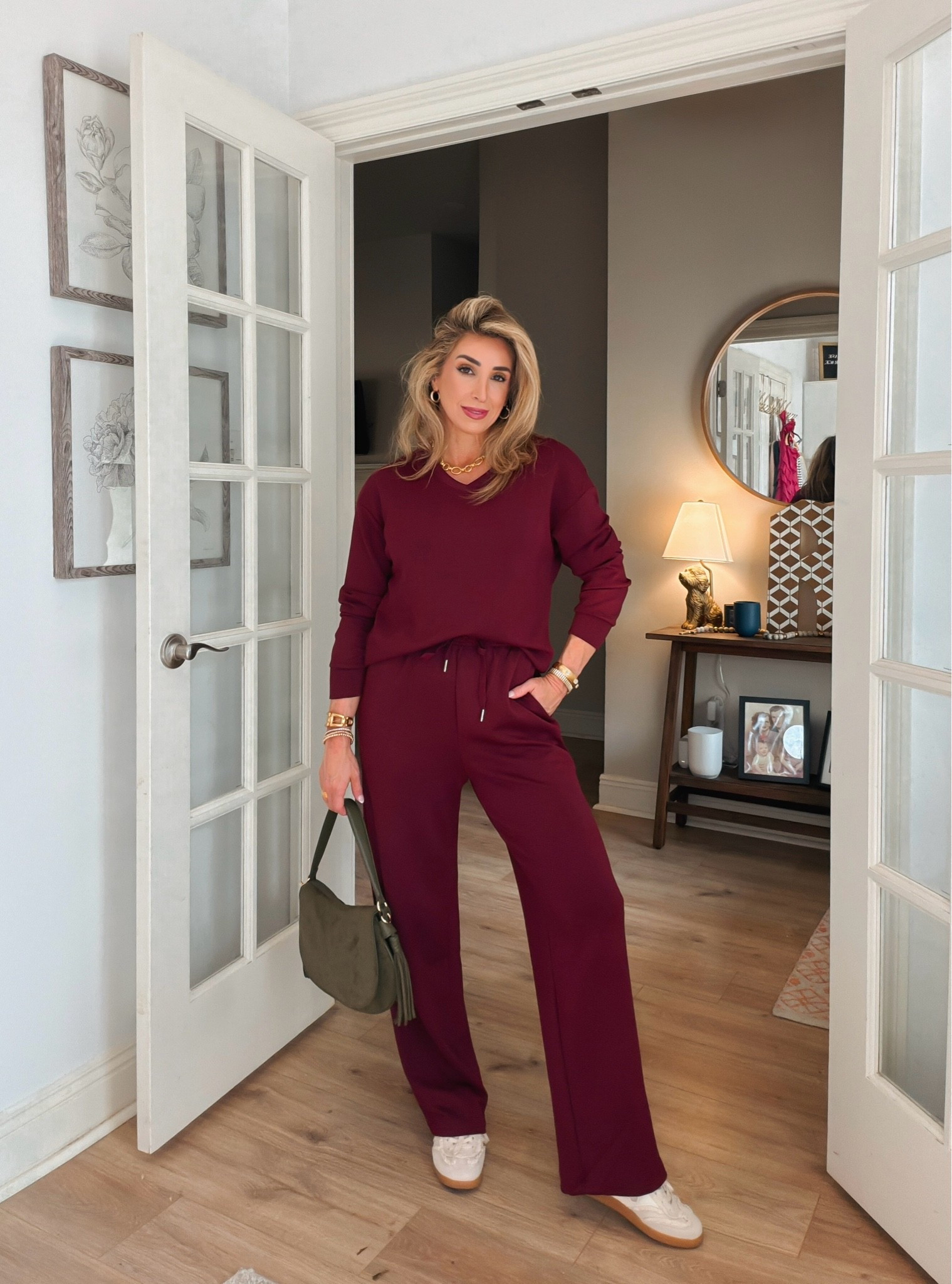 I’m picky about my lounge sets and this one checks off all the boxes for me. Buttery soft, a flattering V neck, pockets, and drawstring waist. Love this rich wine color for fall, but it comes in several other colors as well.

Fall outfits women over 50, loungewear, two piece pants sets, long sleeve pants set, mom outfits

#LTKgrwm #LTKootd #LTKOver40
