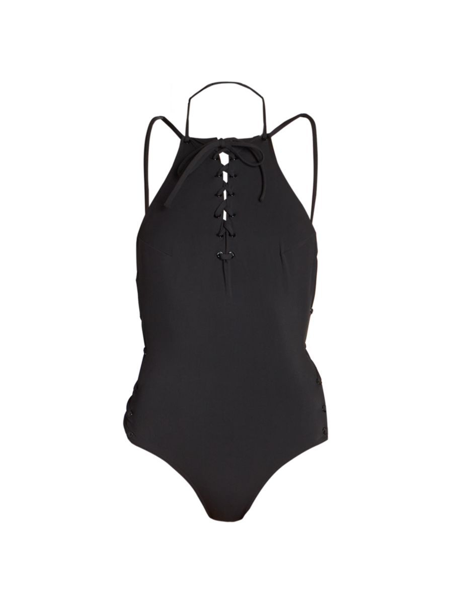 Balenciaga Lace-Up One-Piece Swimsuit | Saks Fifth Avenue