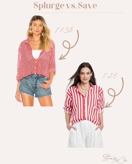 Splurge versus save on these red striped tops! 

#LTKSeasonal #LTKstyletip #LTKunder50