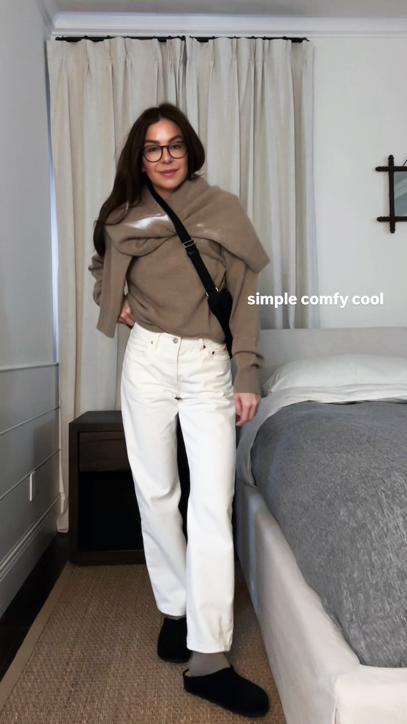 women’s minimal fall style, minimal winter style, elevated casual style, women’s chic fall style, New York City outfits, nyc fit check, nyc ootd, Minimal street style, petite millennial style, style round up minimal spring style, Pinterest style, Pinterest inspo, San Francisco influencer, san francisco content creator, women’s style inspo, casual style, everyday style, elevated minimal style, tomboy chic, elevated luxury casual style, chic minimal style, chic casual style, The row Margaux 15 black, the row Marlo 14 brown, the row Hugo, the row Hudson, the row ballet flats, the row ballerina slippers, the row mens banana bag, nylon banana bag, the row crossbody bag aritzia style, aritzia outfits, madewell outfits, madewell style, brown corduroys, jcrew style, Levi’s 501 , vintage Levi’s, ecru Levi’s, ecru jeans outfit, double layer sweater, Rothy’s black clogs, Warby Parker tortoise shell glasses , cos white tee 

 #LTKgrwm #LTKootd