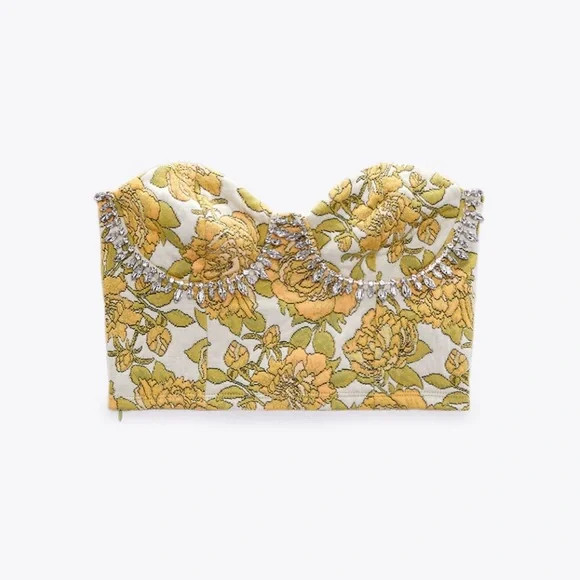 NWT Zara Jewel Jacquard Corset | Poshmark