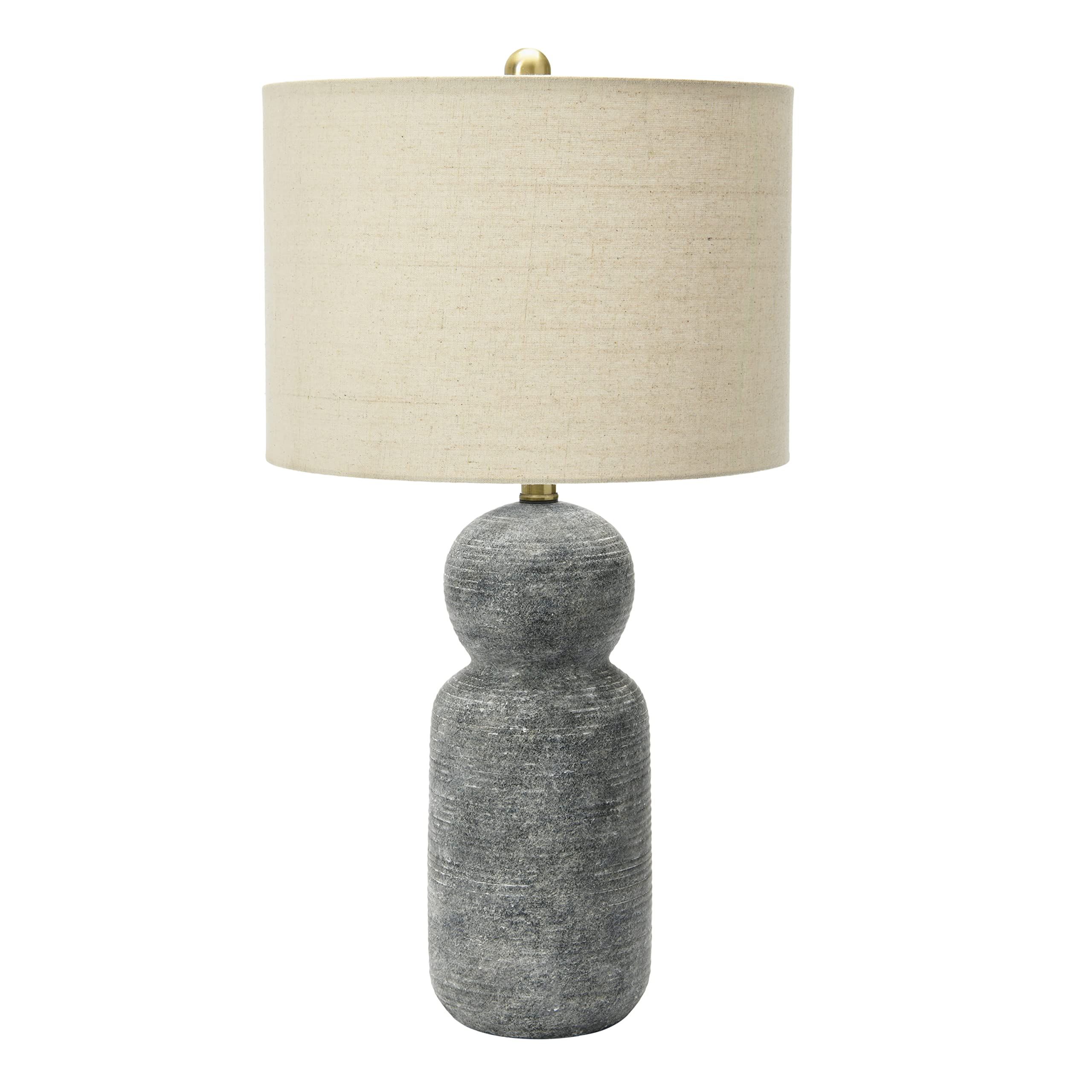 Creative Co-Op 14" Round Stoneware Desk Lamp, Dark Grey | Amazon (US)
