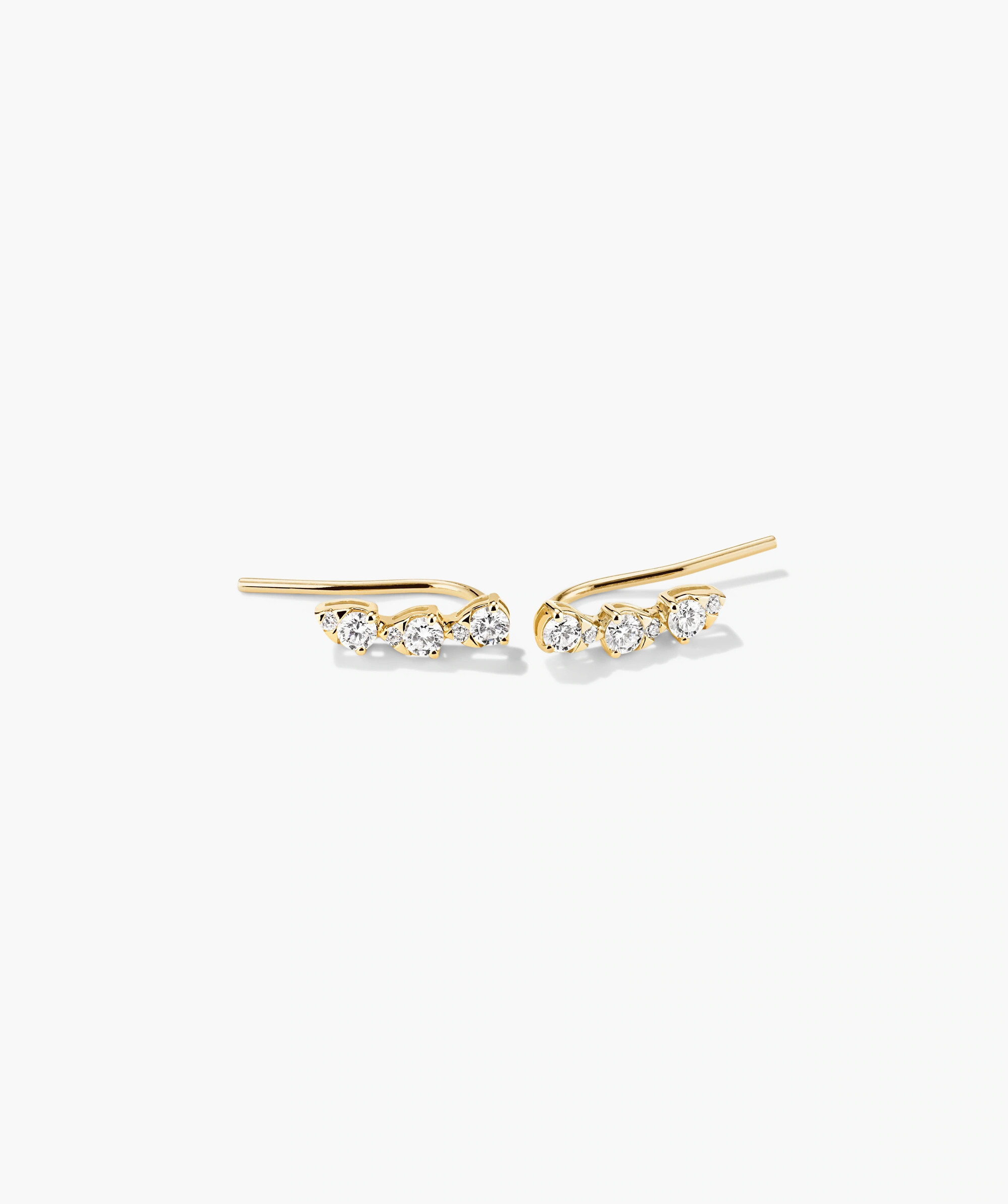14k Gold Lab Grown Diamond Pear Climber Stud - Elegant Trio Design | Mejuri Jewelry | Mejuri Fine Crew