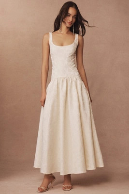 Hutch Sleeveless Scoop-Neck Drop-Waist Jacquard Maxi Dress | Anthropologie (US)