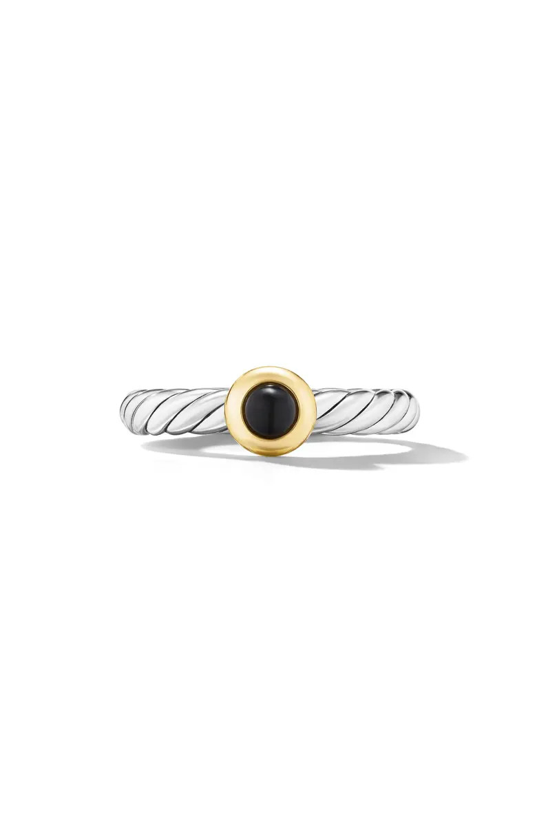 David Yurman Petite Cable Ring in Sterling Silver with 14K Yellow Gold | Nordstrom | Nordstrom