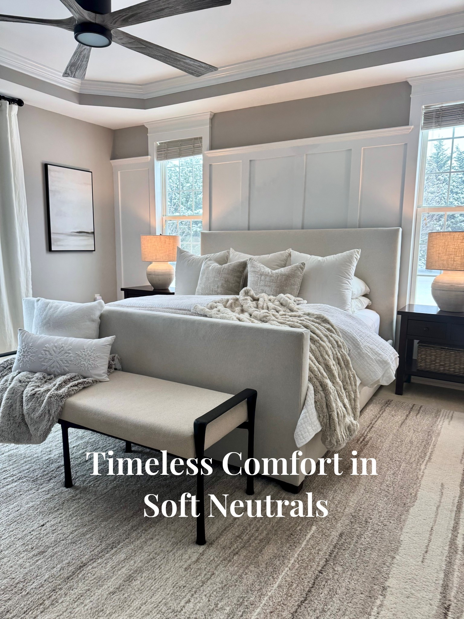 Soft linens, warm textures, and calming neutral tones come together to create a winter bedroom retreat that feels timeless and deeply comforting. 
#LTKBedroom #LTKDecor #NeutralBedroom #Bedroominspo ##TransitionalModern #CozyBedroomVibes #NeutralHomeStyle #TimelessDecor #LayeredNeutrals #BedroomGoals 

#LTKSeasonal #LTKStyleTip #LTKHome