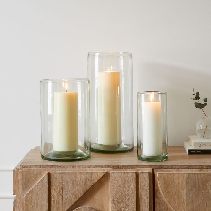 Pure Recycled Glass Candleholders | West Elm (US)