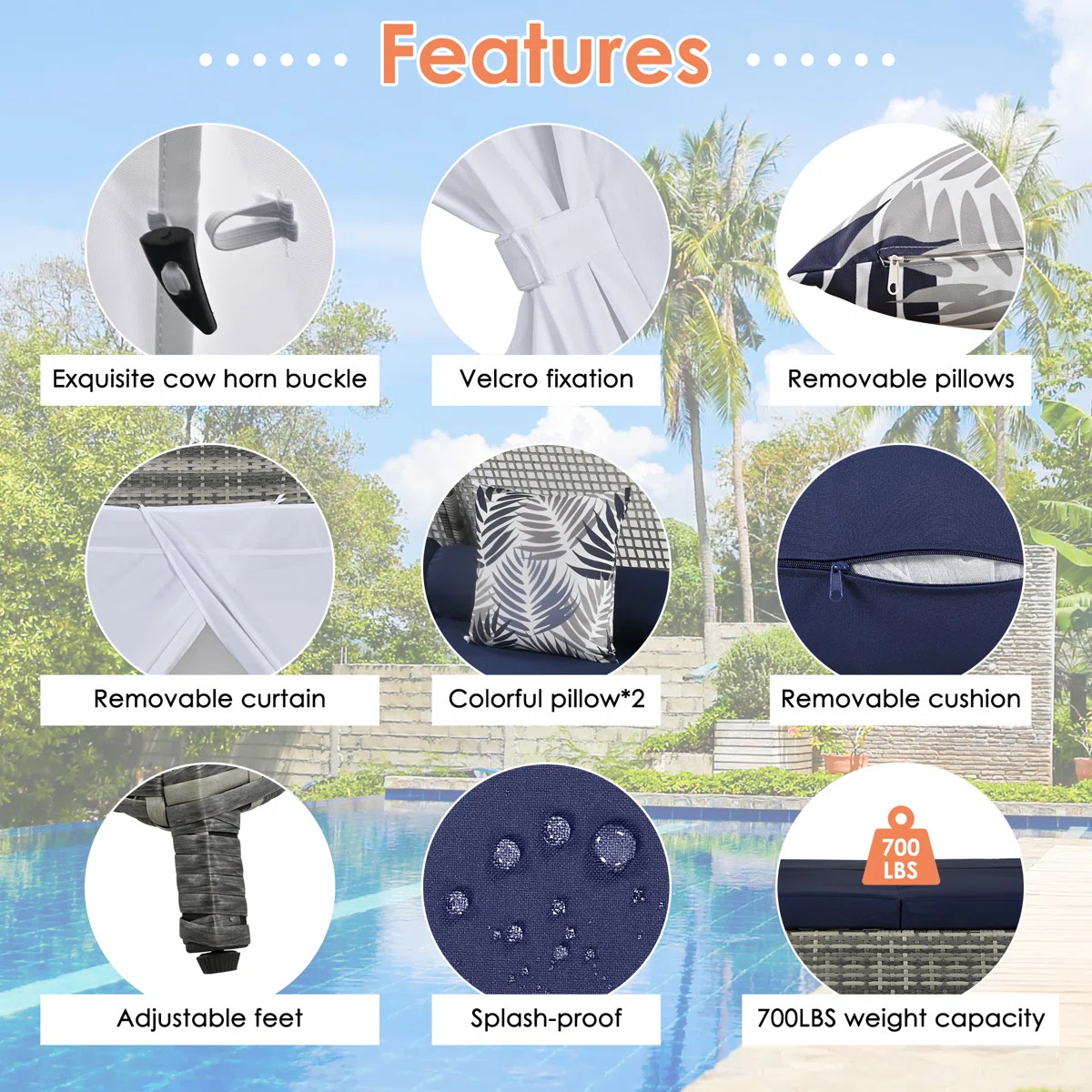 90.5'' Wide Wicker Patio Daybed with Cushions | Wayfair North America