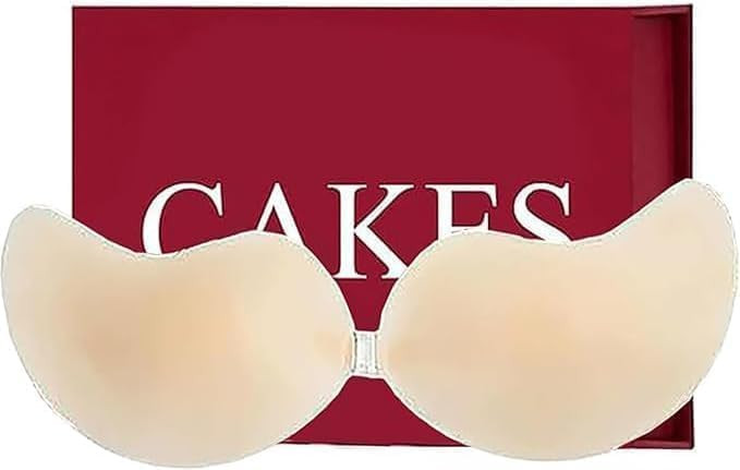 Cakes Cleavage Bra Push Up Sticky Bra, Invisible Strapless Backless Push Up Self Adhesive Body Br... | Amazon (US)