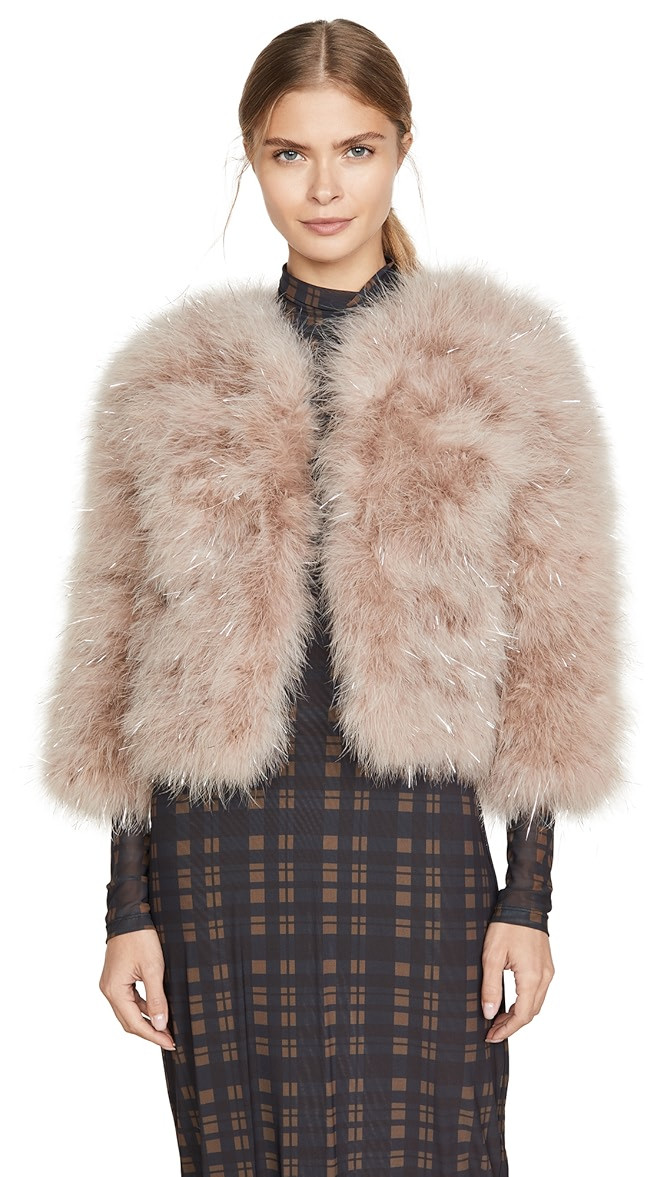 Fifi Feather Bolero with Metallic Threads | Shopbop