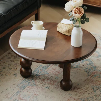 Round creative vintage solid wood coffee table | Wayfair North America