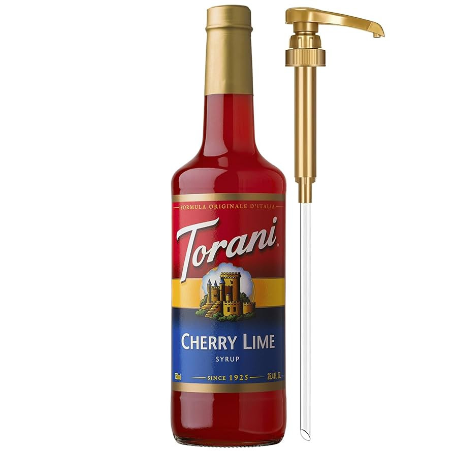 Torani Cherry Lime Syrup for Drinks, Flavoring for Iced Tea, Lemonade, Sodas, and Cocktails, Glas... | Amazon (US)