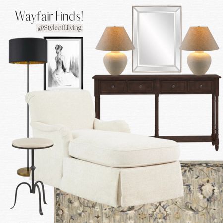 Wayfair furniture, framed wall art prints, rugs, table lamps, floor lamps, side tables, console tables, chaise lounge chairs, wall mirrors. #LTKxWayDay 

#LTKhome #LTKstyletip #LTKsalealert