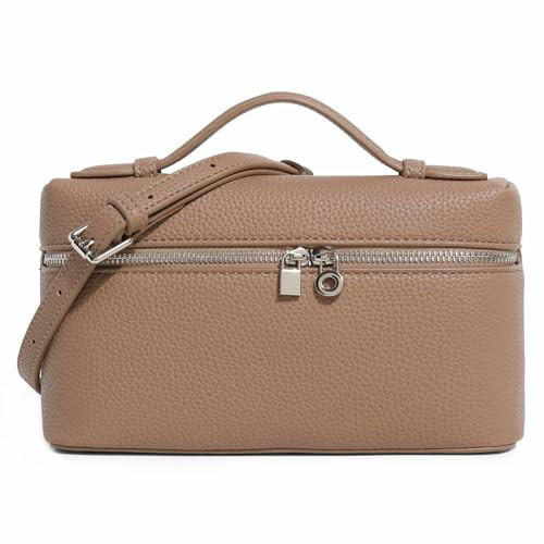 Crossbody Bag for Women Top-Handle Pouch Mini Bag Designer Shoulder Leather Handbag Trendy Purse (Apricot) | Amazon (US)