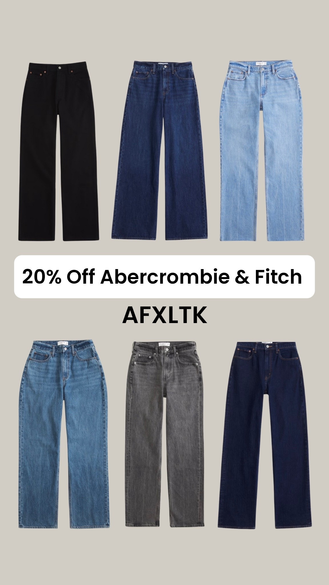 20% off Abercrombie & Fitch! I have linked my fave jeans for you all. 

#LTKautumn #LTKxAF #LTKuk