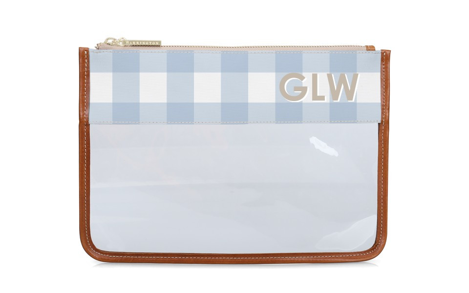 Clear Katie Pouch - Monogram Stripe | Barrington Gifts