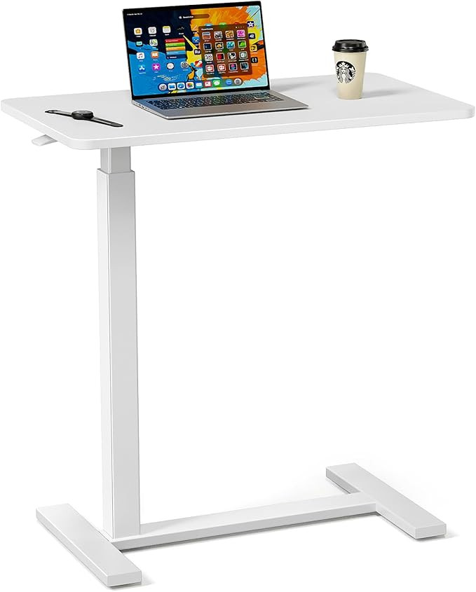 Overbed Bedside Table with Wheels, Adjustable Hospital & Home Use Bed Table, Rolling Laptop Table... | Amazon (US)