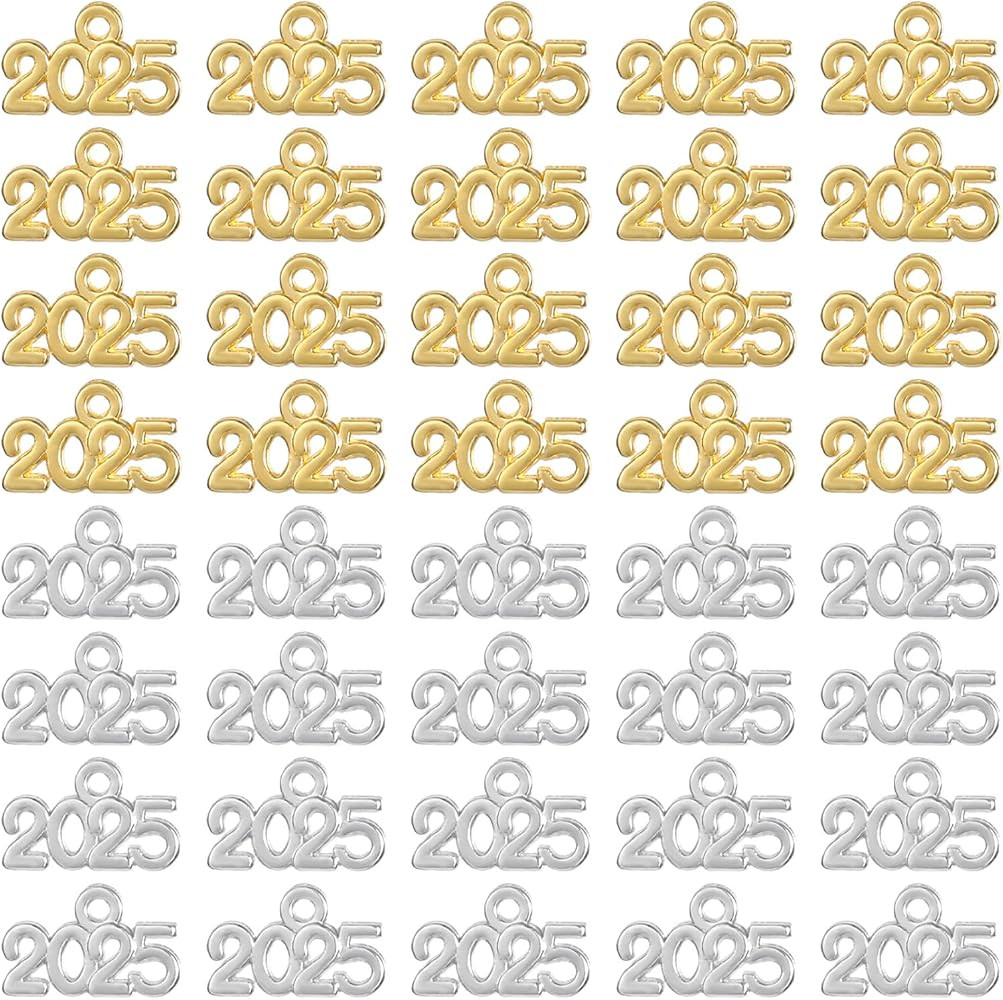 2025 Charms - 50Pcs 2025 Year Graduation Decorations Grad Cap Hat Tassel Decoration Alloy Pendant... | Amazon (US)