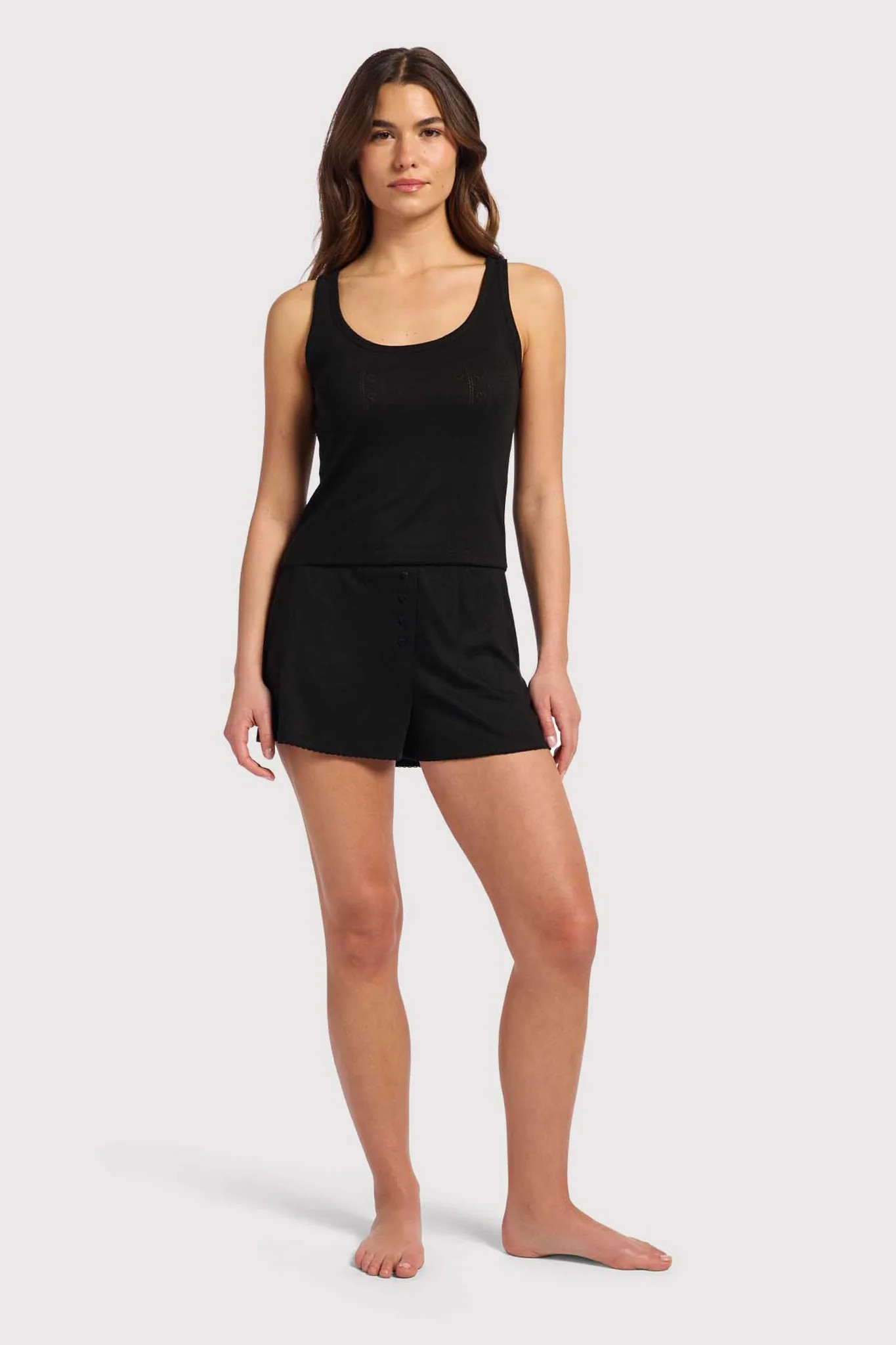 Heart Pointelle Pajama Cheeky Short | nuuds